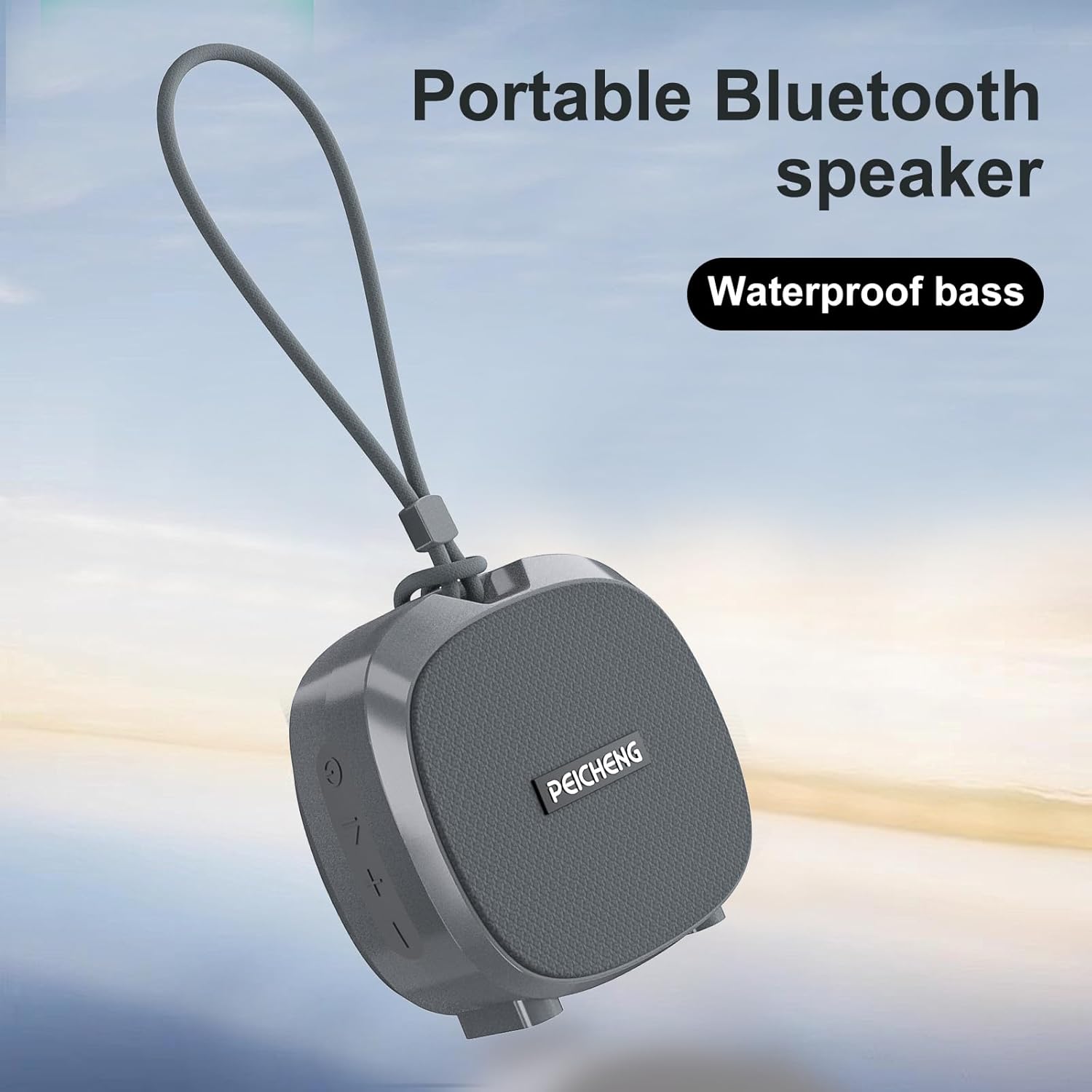 Speaker, Small Portable Bluetooth Wireless IPX5 Waterproof Shower Speaker,Loud Stereo Sound Deep Bass,TWS Paire, RGB Lights,Long Playtime for Outdoor Party, Great Gift,1PC(Gray) - Image 3