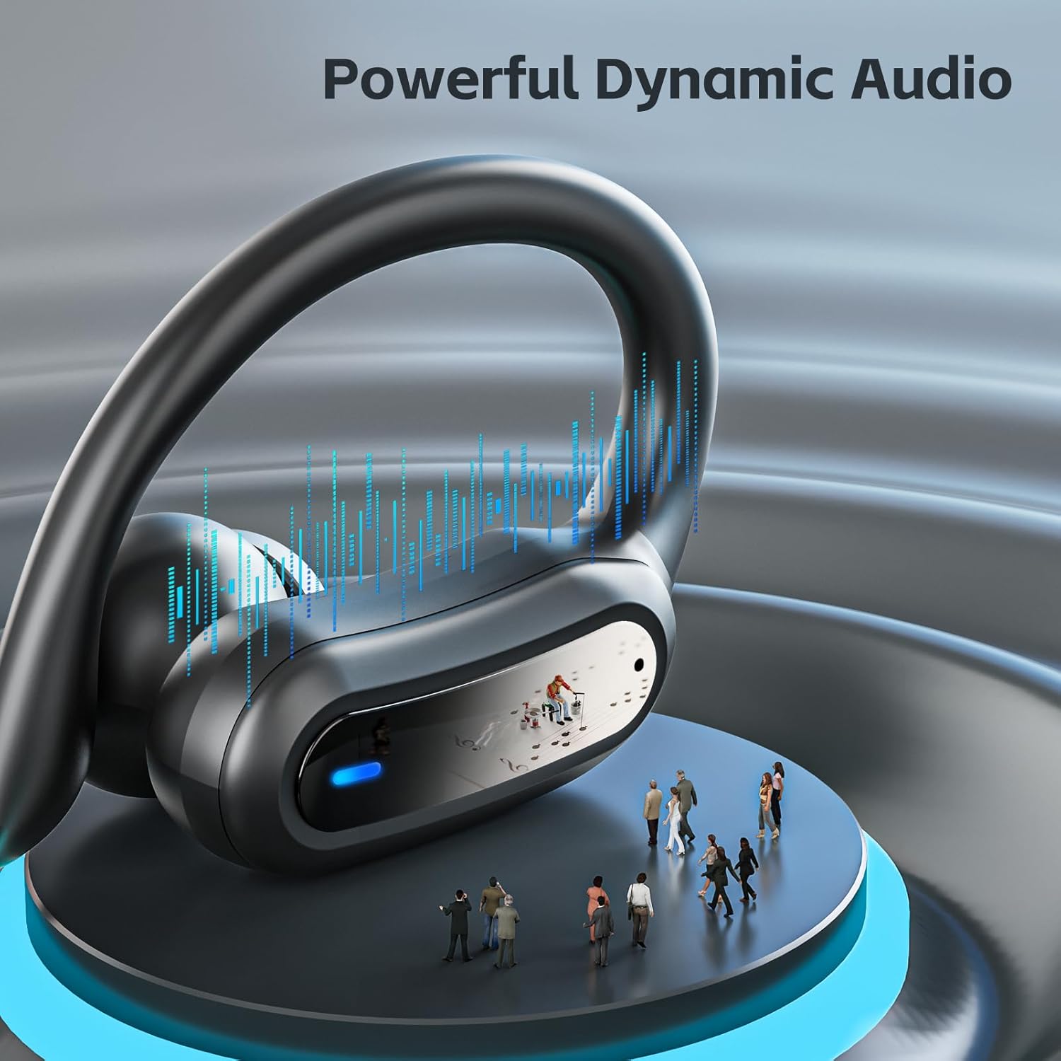 Wireless Earbuds, Bluetooth 5.4 Headphones, True Wireless Stereo Earphones with IPX7 Waterproof, Noise Cancelling Mic, Fast Charging and Comfort Fit Ear Buds for Sports/Workouts - Black - Image 2
