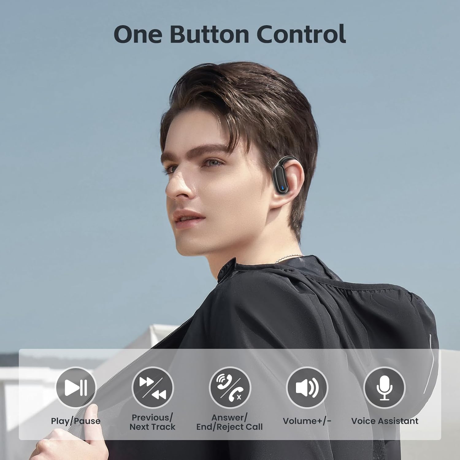 Wireless Earbuds, Bluetooth 5.4 Headphones, True Wireless Stereo Earphones with IPX7 Waterproof, Noise Cancelling Mic, Fast Charging and Comfort Fit Ear Buds for Sports/Workouts - Black - Image 6