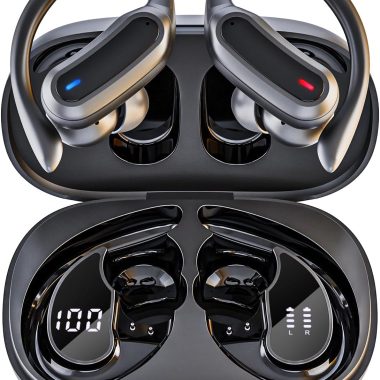 Wireless Earbuds, Bluetooth 5.4 Headphones, True Wireless Stereo Earphones with IPX7 Waterproof, Noise Cancelling Mic, Fast Charging and Comfort Fit Ear Buds for Sports/Workouts – Black