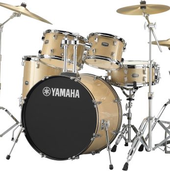 Yamaha Rydeen 5-Piece Drum Set With 22″ Bass Drum, Floor Tom, 2 Toms With Ball Clamp And Wood Snare Drum, Champagne Glitter