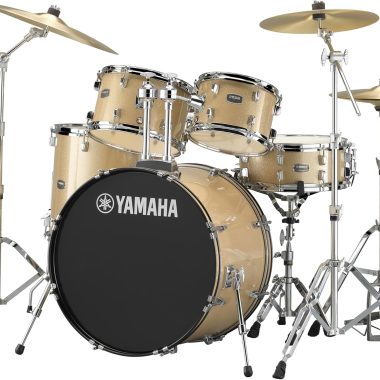 Yamaha Rydeen 5-Piece Drum Set With 22″ Bass Drum, Floor Tom, 2 Toms With Ball Clamp And Wood Snare Drum, Champagne Glitter